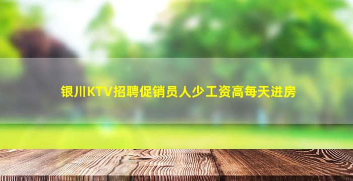 银川KTV招聘促销员人少工资高每天进房